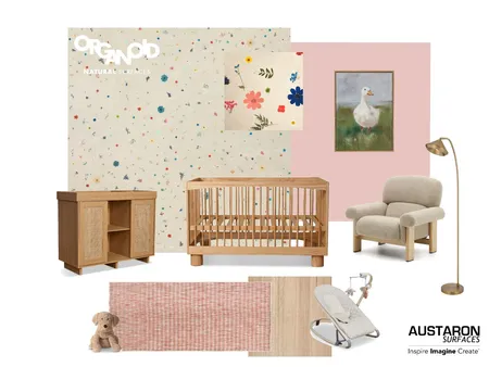 Nursery Bedroom Inspo with Organoid Superbloom Interior Design Mood Board by Austaron Surfaces