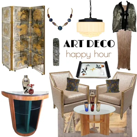 Art deco happy hour Interior Design Mood Board by Whitehaven Interiors on Style Sourcebook