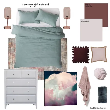 Cool tone girls room Interior Design Mood Board by Krysti-glory90 on Style Sourcebook