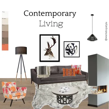 Contemporary Living Interior Design Mood Board by want_shop_style on Style Sourcebook