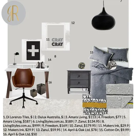 boys bedroom Interior Design Mood Board by GeorginaRahi on Style Sourcebook