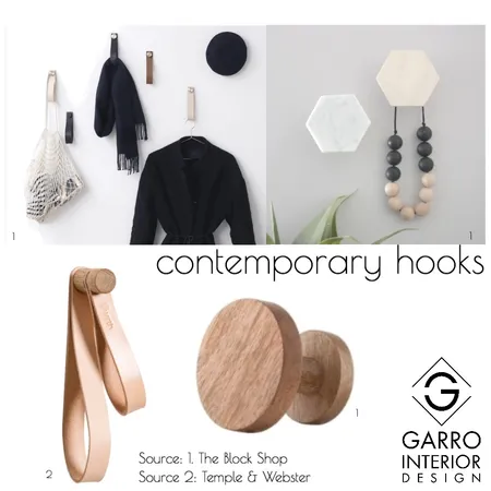 Contemporary Hooks Interior Design Mood Board by Sophia Garro Design on Style Sourcebook