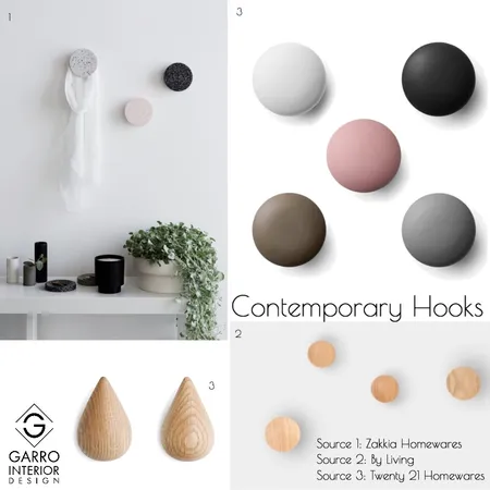 Contemporary Hooks 1 Interior Design Mood Board by Sophia Garro Design on Style Sourcebook