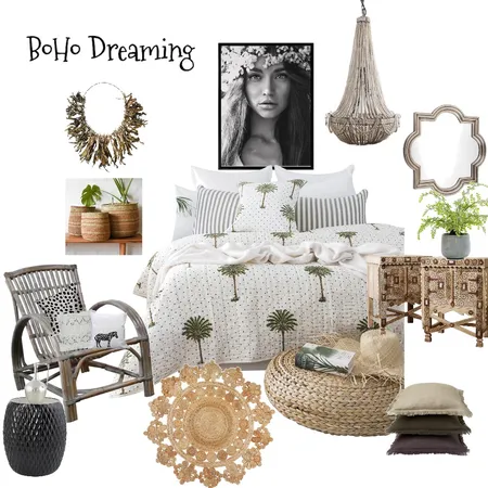 Boho Bedroom Mood board Interior Design Mood Board by kime7345 on Style Sourcebook