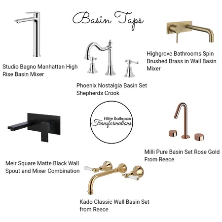 Bathroom Tapware Interior Design Mood Board by Hilite Bathrooms