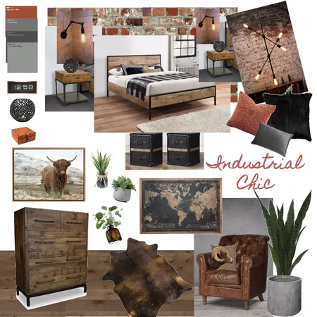 Masculine Industrial Design Interior Design Mood Board by yvettescott on Style Sourcebook