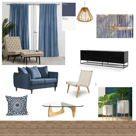 Living room blue monochrome Interior Design Mood Board by Annalisa on Style Sourcebook