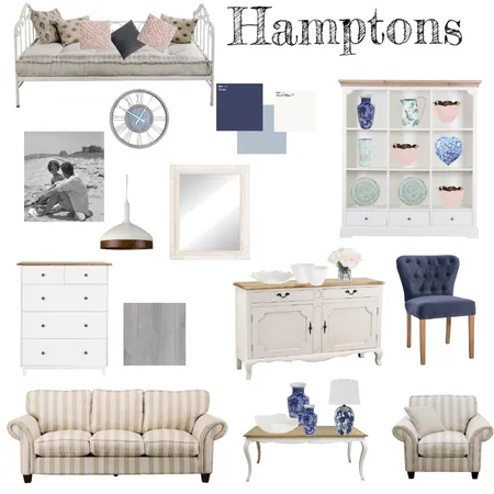 Hamptons Interior Design Mood Board by tamarapedler