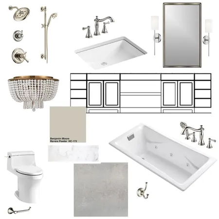 Davison Main Master Bath Interior Design Mood Board by Payton on Style Sourcebook