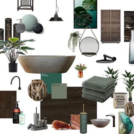 Stone Green Bathroom Interior Design Mood Board by georgiepie on Style Sourcebook