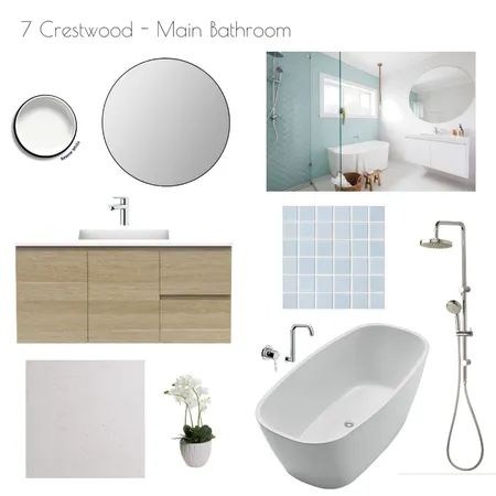7 Crestwood Main Bathroom Interior Design Mood Board by Bronwyn