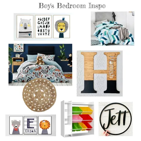 Boy's bedroom inspiration board Interior Design Mood Board by Jem Crestani Interior and Colour Consulting on Style Sourcebook