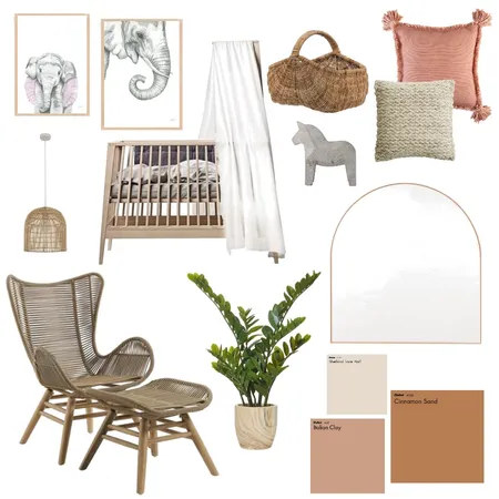 Gender Neutral Boho Nursery Interior Design Mood Board by bespokeinteriors on Style Sourcebook