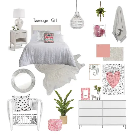 Hamptons Inspired Teenage Girls room Interior Design Mood Board by Haus & Hub Interiors on Style Sourcebook