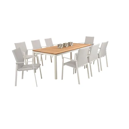 ESSENCE TABLE WITH EDEN CHAIRS WHITE - 9PC OUTDOOR DINING SETTING Interior Design Mood Board by outfurnmelbourne on Style Sourcebook