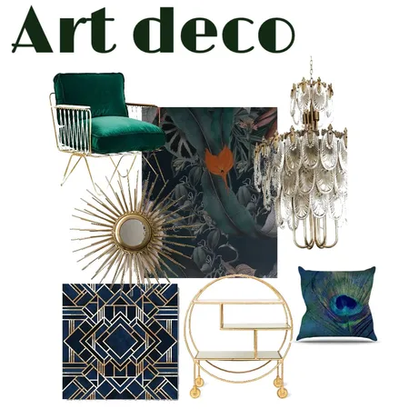 Innlevering 2 , Art Deco elementer Interior Design Mood Board by iesio