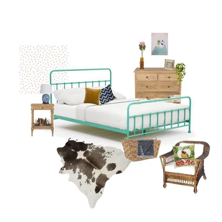 Eclectic Farmhouse Guest Bedroom Interior Design Mood Board by fieldstowander on Style Sourcebook