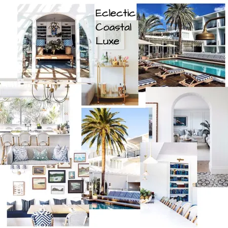 Eclectic Coastal Luxe Interior Design Mood Board by The Styled Space Interiors