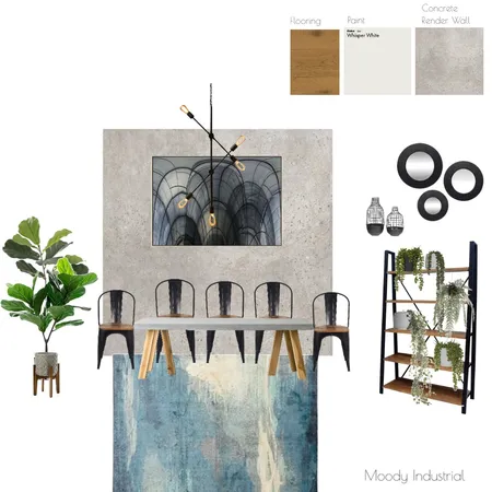 Moody Industrial Dining Room Interior Design Mood Board by janaelisa on Style Sourcebook