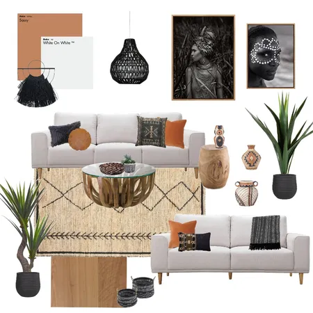 African Living Room Interior Design Mood Board by Jaimee Voigt