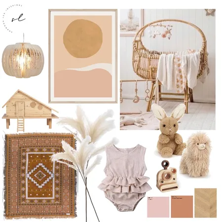 Girls Boho Nursery Interior Design Mood Board by Shannah Lea Interiors on Style Sourcebook