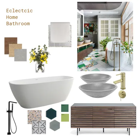 Eclectic Home Bathroom Interior Design Mood Board by Grey Edrosa Interiors