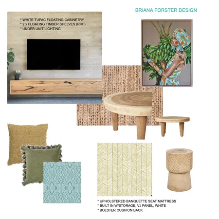 THE LANES LIVING ROOM Interior Design Mood Board by Briana Forster Design