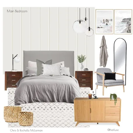 Rochelle Main Bedroom Interior Design Mood Board by Harluxe Interiors on Style Sourcebook