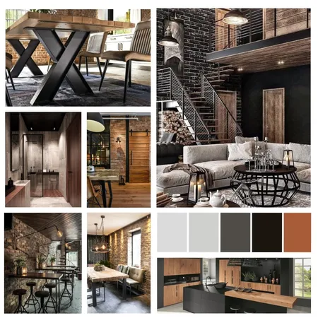 Industrial Interior Design Mood Board by Astrid
