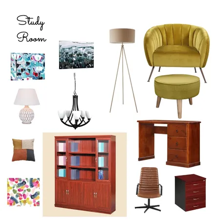 Study Room Interior Design Mood Board by Priyanka Girish