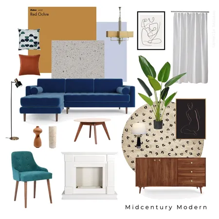 Midcentury Modern Interior Design Mood Board by CarmelleGacasan on Style Sourcebook