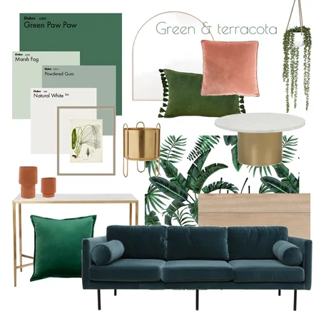 Green and terracota Interior Design Mood Board by B.Wright on Style Sourcebook