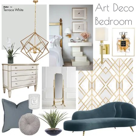Art Deco Bedroom Interior Design Mood Board by ashley.ferguson5 on Style Sourcebook
