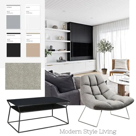 Modern Style Living Interior Design Mood Board by Harluxe Interiors on Style Sourcebook