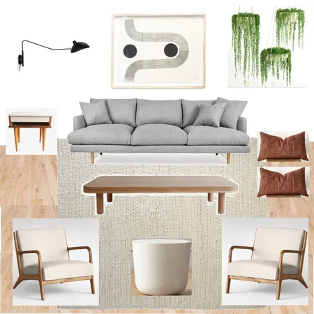 living room - coffee table with grey sofa Interior Design Mood Board by Annacoryn