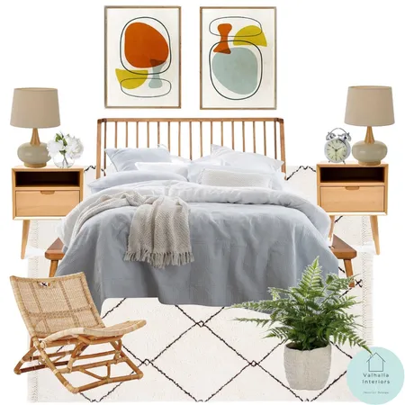 MID CENTURY MODERN BEDROOM Interior Design Mood Board by Valhalla Interiors on Style Sourcebook