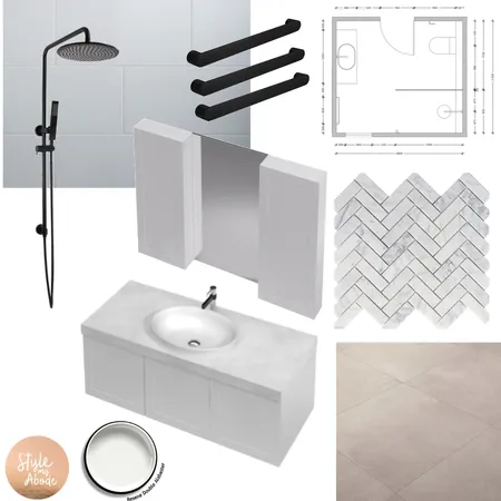 Waihi bathroom 2 Interior Design Mood Board by Style My Abode Ltd