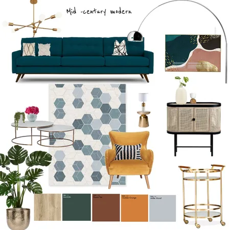 Mid-century mod _002 Interior Design Mood Board by Shobhana on Style Sourcebook