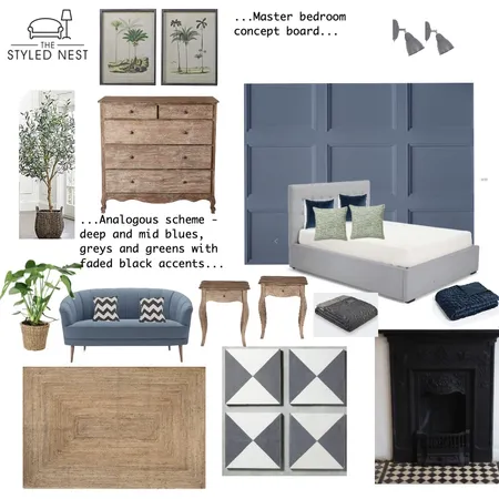 Goldblatt Bedroom 3 Blues Interior Design Mood Board by Jillyh on Style Sourcebook
