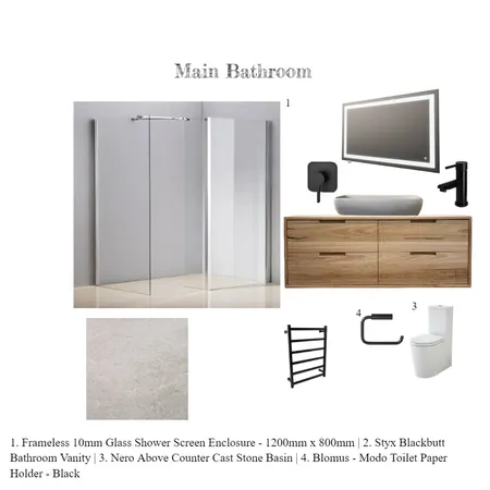 Sample board main bathroom Interior Design Mood Board by Sam