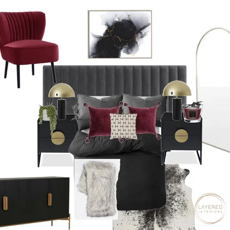 Modern, Industrial, Art Deco Moody Bedroom Interior Design Mood Board by Layered Interiors on Style Sourcebook
