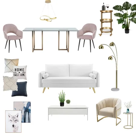 Living + Dining 37 Interior Design Mood Board by Carolina Nunes