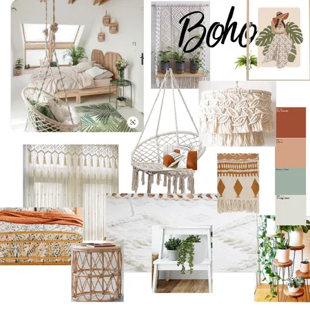 Boho Bedroom Interior Design Mood Board by boneymaroney65@hotmail.com on Style Sourcebook