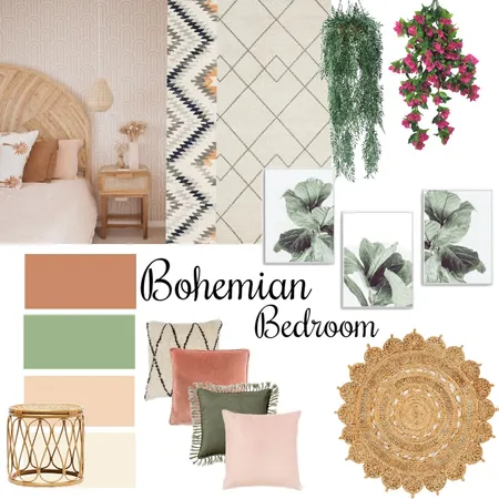 Module 3- bohemian bedroom Interior Design Mood Board by Joanne22.01 on Style Sourcebook
