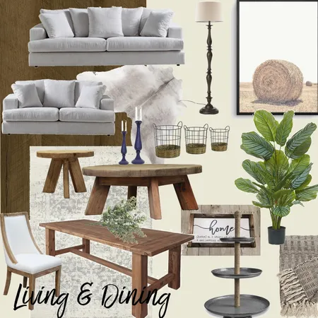 Farmhouse Living and Dining Interior Design Mood Board by rhianaj on Style Sourcebook