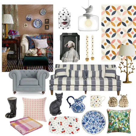 Eccentric English Interior Design Mood Board by Studio Cloche on Style Sourcebook