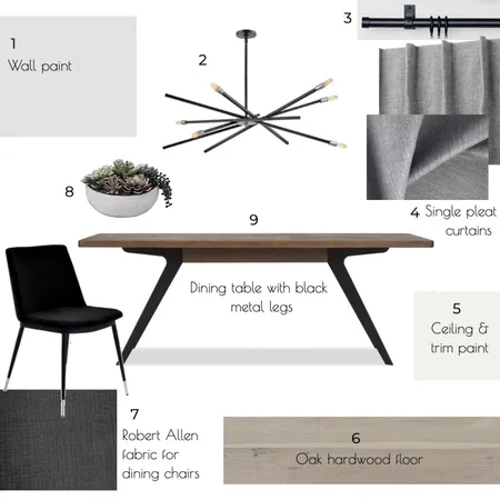 Module 9- Dining rm Interior Design Mood Board by KJ on Style Sourcebook