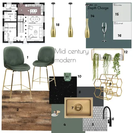 mid century modern Interior Design Mood Board by Diakosmo+