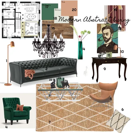 MODERN LIVNG ROOM abstract Interior Design Mood Board by Diakosmo+ on Style Sourcebook