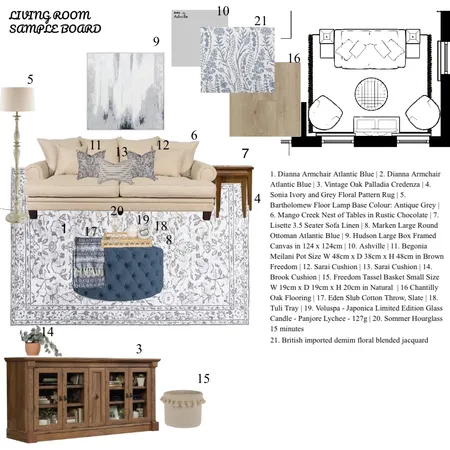 Living room sample board Interior Design Mood Board by Debbie Wells on Style Sourcebook